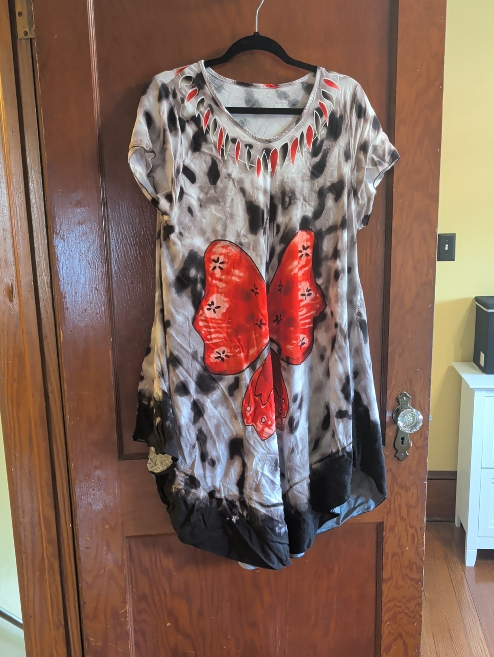Red Butterfly Tie-Dye Kids Dress